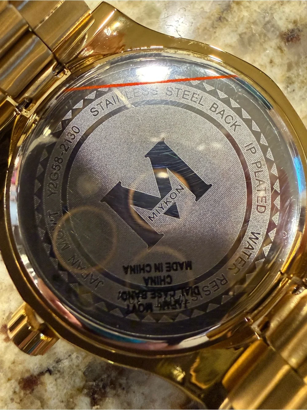 MIYKON Women's Gold Tone Stainless Steel Quartz Watch - 30m Water-Resistant